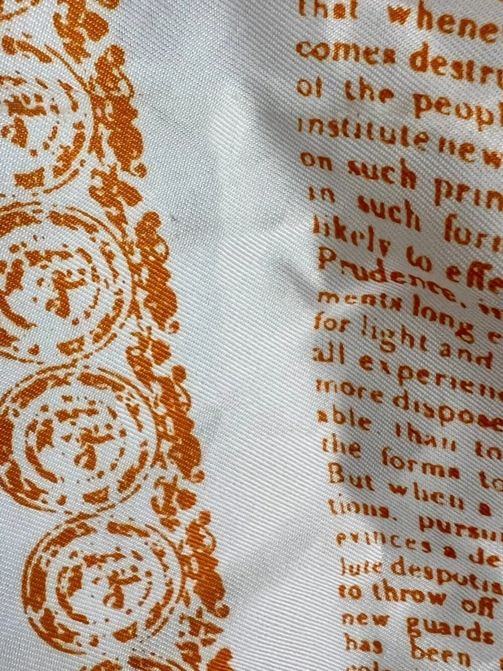 Vera Neumann Declaration of Independence Scarf Bicentennial 1976 Made Japan